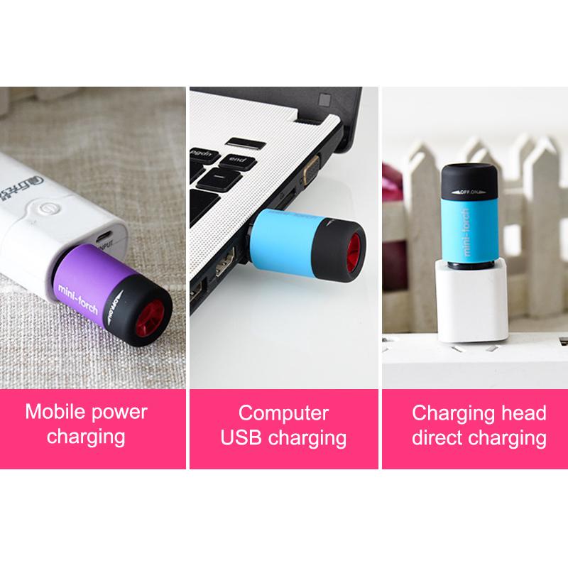 Супер Яркий Мини Фонарик USB Перезаряжаемый Карманный Брелок Маленький Фонарик