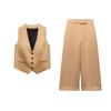 Spring New Fashion Commuter Sleeveless V Neck Short Vest 2966888 High Waist Loose Pants 2955888