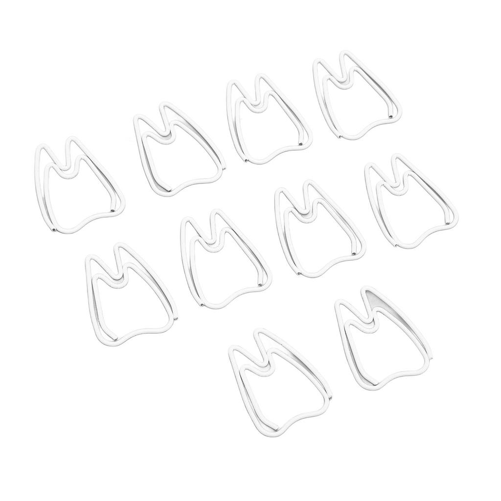 100pcs Paper Clips Cute Tooth Shape Rustproof Electroplated Metal Small Paper Clips for Office Schoo
