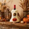 Party Wine Bottle Accessory Halloween Ghost Fleece Bag, Cute Plush Holiday Decor Cover for Dinner Table, Decoration Soft Cotton Velvet Sleeve