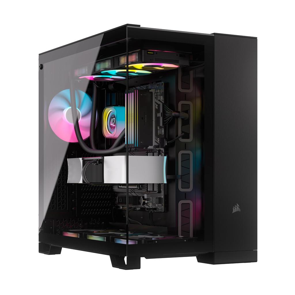 Corsair Корпус для ПК 6500X RGB Micro ATX с двумя камерами и вентилятором iCUE LINK RX120, черный CC-9011269-WW