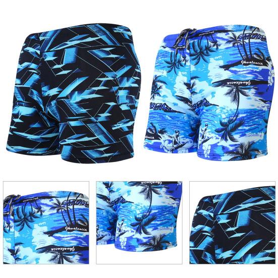 Men Trunks Elastic Waists High Elasticity Boxers Great Close-fitting Swimming Shorts for Vacation