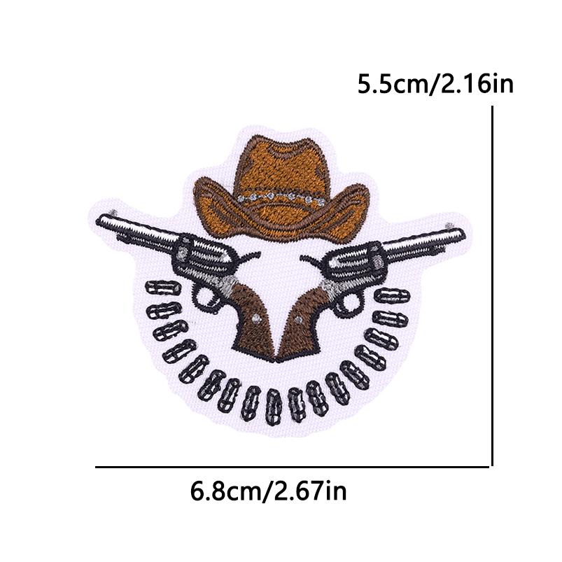 West Cowboy Embroidery Iron On Patches For Clothing thermoadhesive Patch For Clothes Heroism Adventurism Patch For Jeans Sticker