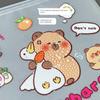 PVC Capybara File Bag Cute Cartoon Zip File Bag New Test Paper Storage Pouch  Student