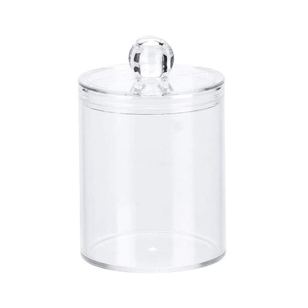 Acrylic Circular Cotton Swab Box Bathroom Basin Makeup Organizer Box Combination Small Objects T8Y4