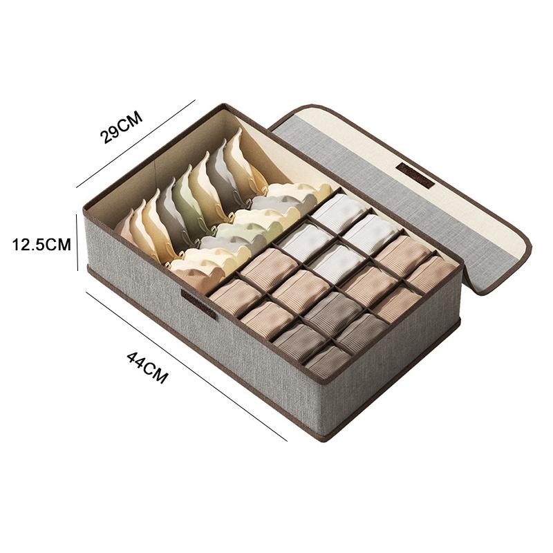 3-в-1 Ткань Нижнее белье Носки Шкафы Ящик Органайзер Коробка Для Домашнего Использования Шкаф Для Хранения Складной Хлопок Лен Современный Простой