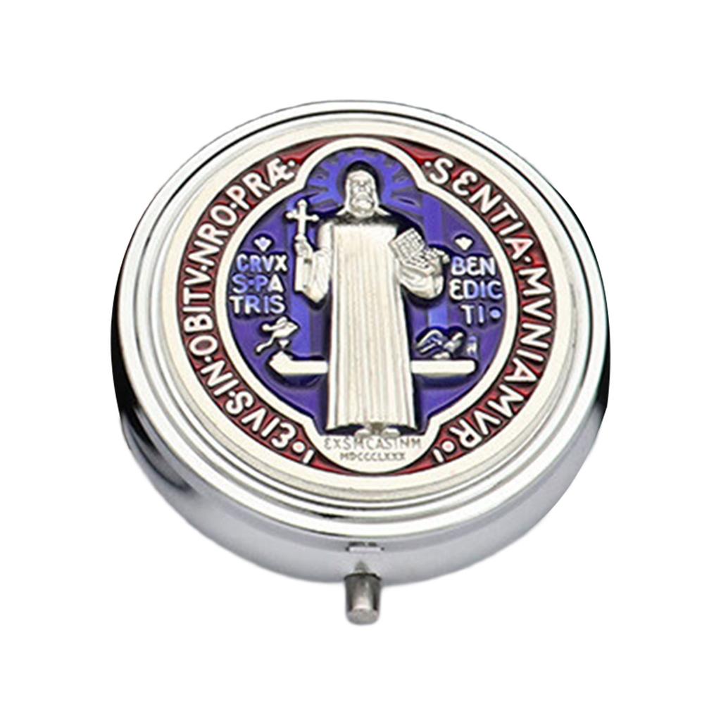 Elegant Metal Jewelry Box With Built In Makeup Mirror For Christian Home Decorations And Religious Relic Storage