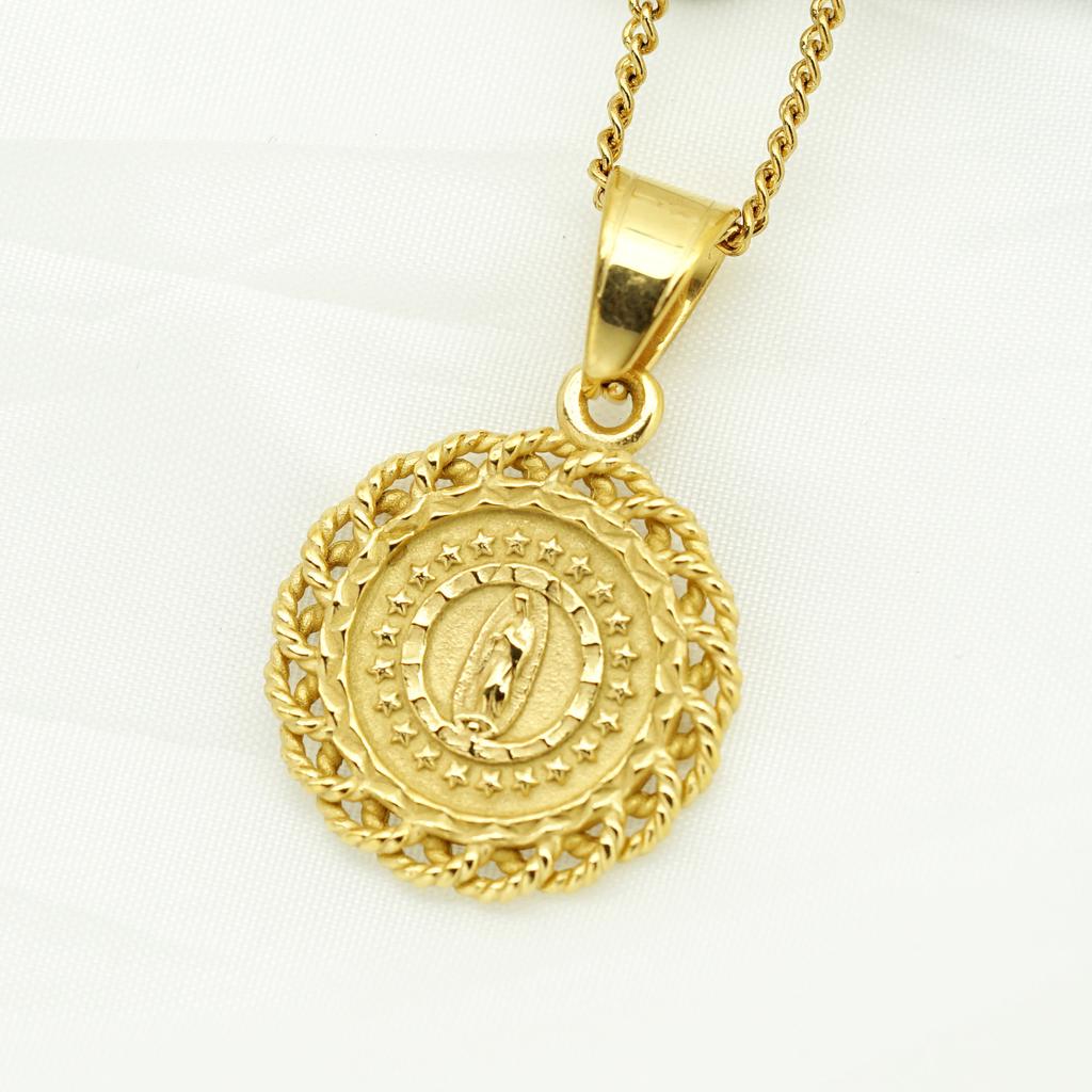 Catholic Necklaces for Men/Women Gold Color 316L Stainless Steel Pendant Religious Mother Virgin Mary Jewelry Christmas Gifts
