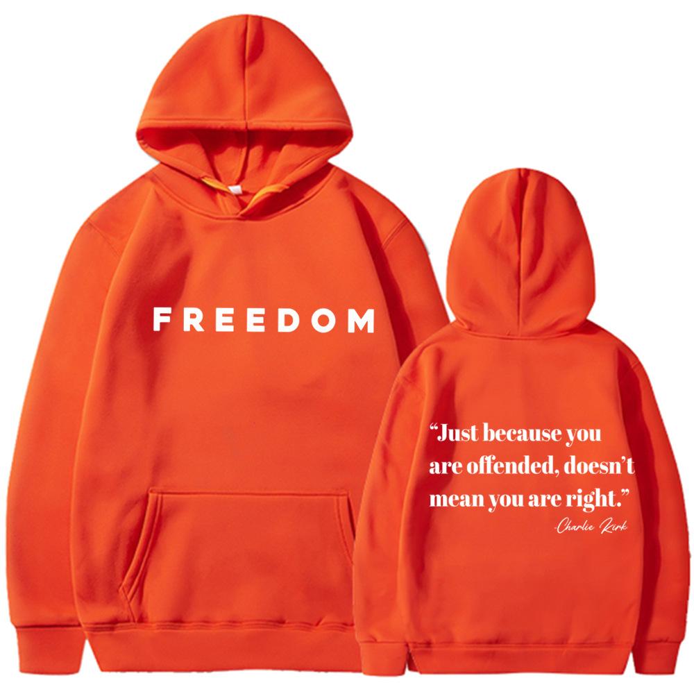 Худи с принтом 'Freedom Letter' Осень Зима Флис Повседневная Толстовка С Капюшоном для Женщин Мужчин Худи
