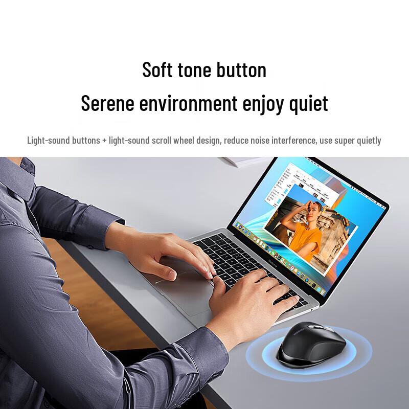 Ugreen M751 Беспроводная Bluetooth Бесшумная Эргономичная Мышь с Двумя Режимами