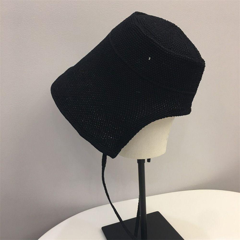 Adjustable Straps Wide Brim Sun Hat Lace Up Closure Cloche Hat Korean-style Lace Up Sun Hat Beach