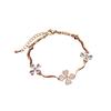 Zircon Floral Charm Bracelet For Women With Luxurious Finish And Daily Wear