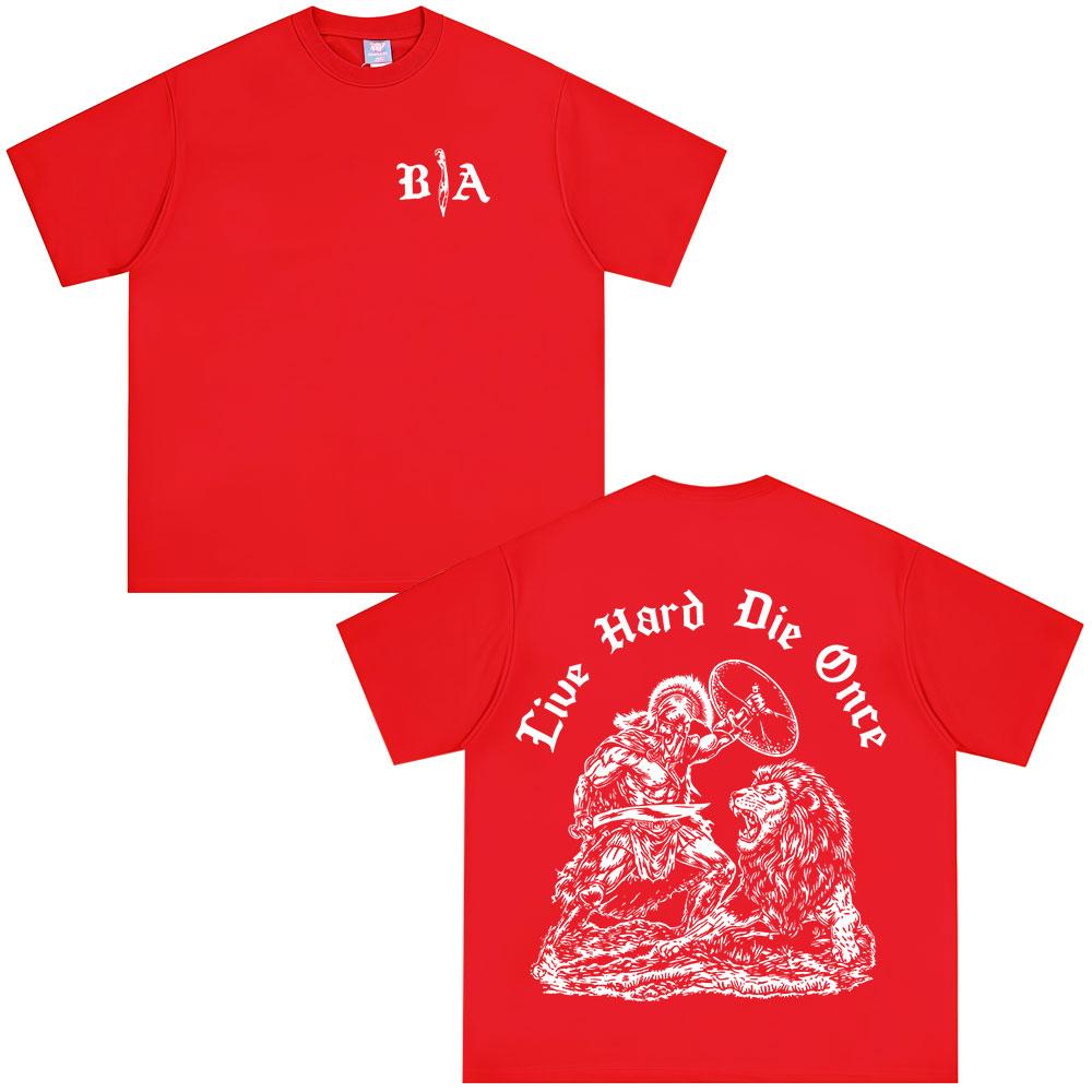 Die Once Brothers in Arms Double Sided Print Tshirt Unisex Women Clothing Casual Cotton Oversized Short Sleeves T Shirt Streetwear