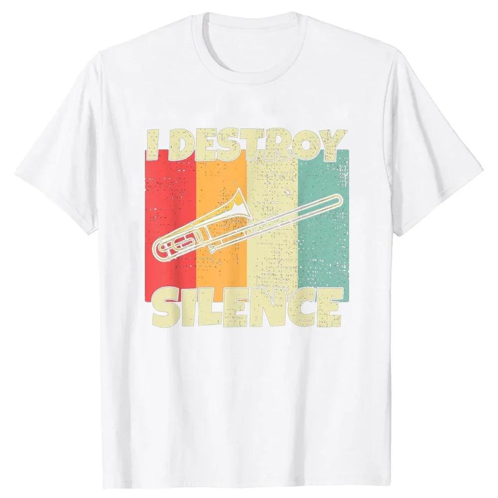 Retro Vintage Evolution Of Man Summer Graphic Cotton Streetwear Short Sleeve Music Gifts Tshirt Trombone T Shirt Mens Clothing