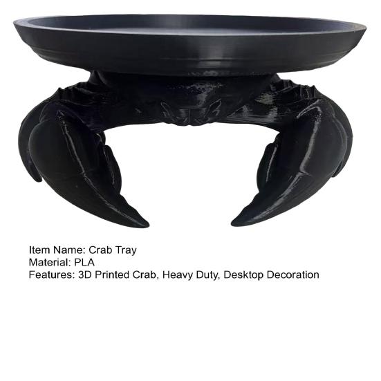3D-печатный лоток для крабов, многоцелевой лоток для хранения ювелирных изделий, безделушек, ключей, фигурка краба, домашний офис, кухня, украшение для рабочего стола, орнамент