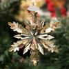 Christmas Ornaments Clear Faceted Crystal Snowflake Pendant for Christmas Tree Decoration Women Earring