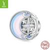 Niche Moon Starburst Diy Bracelet Beaded, Light Luxury High-End S925 Sterling Silver Beads Loose Beads