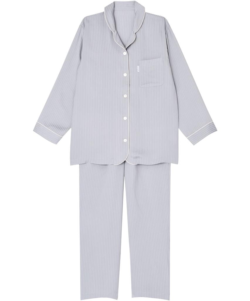Thinking Sleeping Sleep Long Sleeves and Smooth Glossy YDX507 GY M (Wacoal Science) Pajamas, Pants, Texture, Finish,