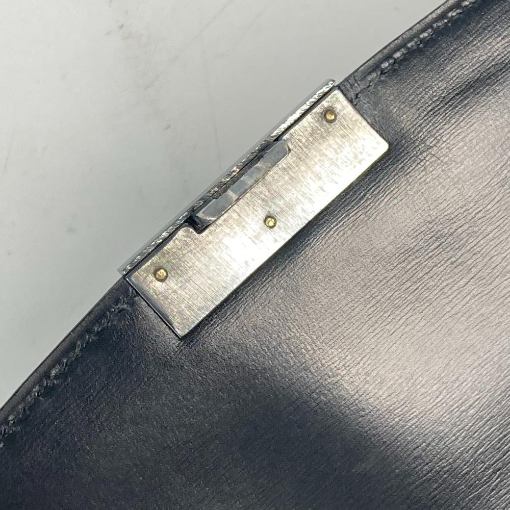 HERMES bag pouch Kirius With strap Clutch bag Boxcalf Black