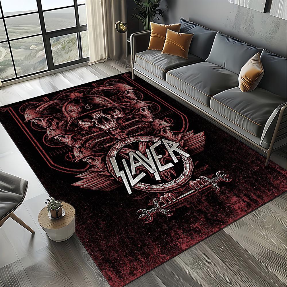 2025 Новый стиль Slayer Хэви-метал группа Знак Ковер Коврик для Гостиной Спальни Дома Украшение Дивана, Детский Игровой Нескользящий Напольный Коврик