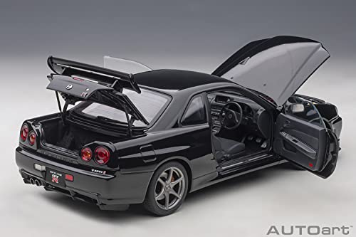 AUTOart 1/18 Scale Nissan Skyline GT-R (R34) V-Spec II Black Pearl Finished Model 77407