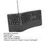 Проводная разделенная клавиатура Естественный эргономичный дизайн Полноразмерная клавиатура 110 клавиш Универсальная поддержка запястья Plug-Play