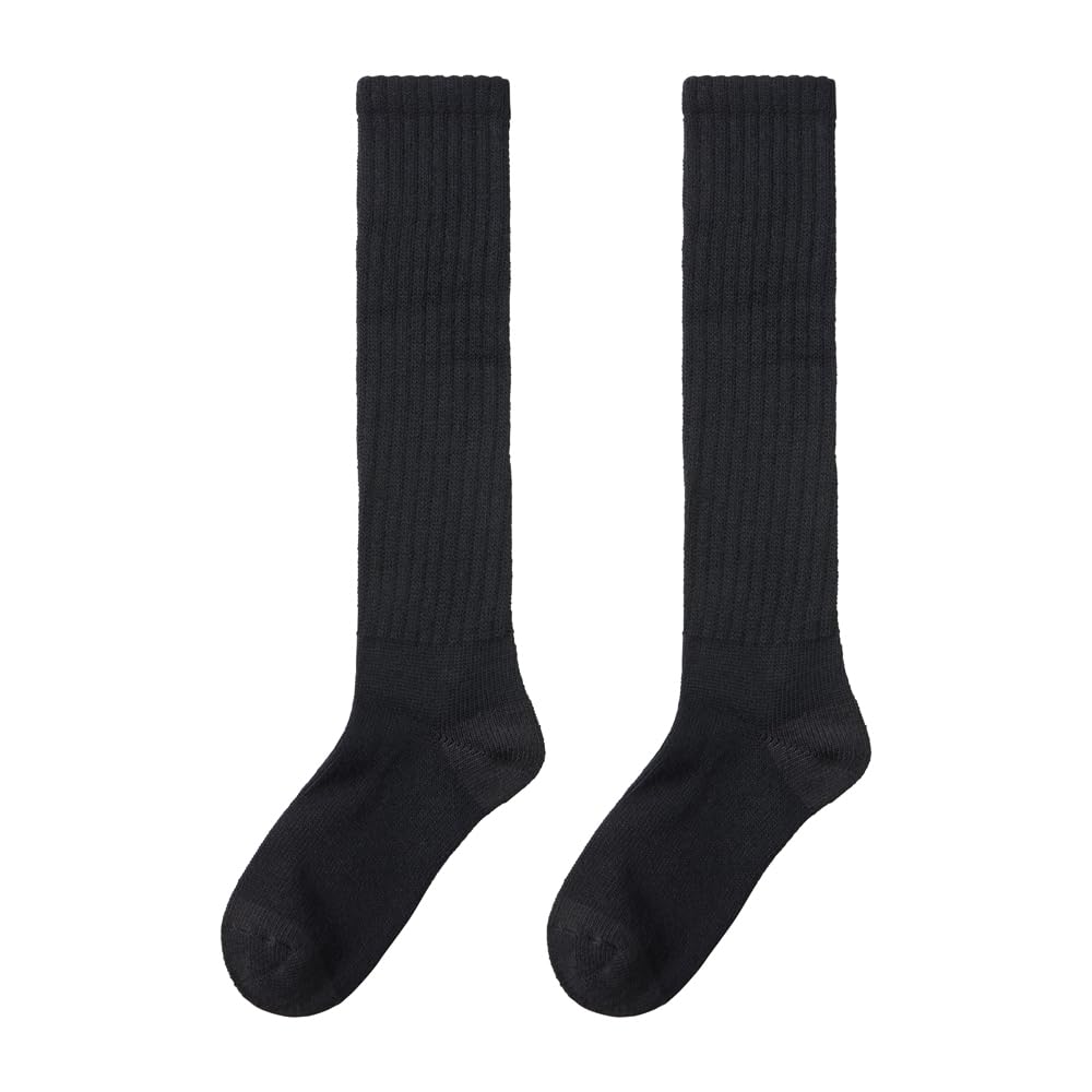 Gunze AGW503 Fire Acedron Warm Long Cold Weather Black Women's Socks, Moisture-Wicking, Heat-Retaining, Length, Protection,