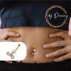 KODY PIERCING 18K Gold Plated Crystal Infinity Navel Piercing Jewelry 10mm Gold Ball - Quality Piercing