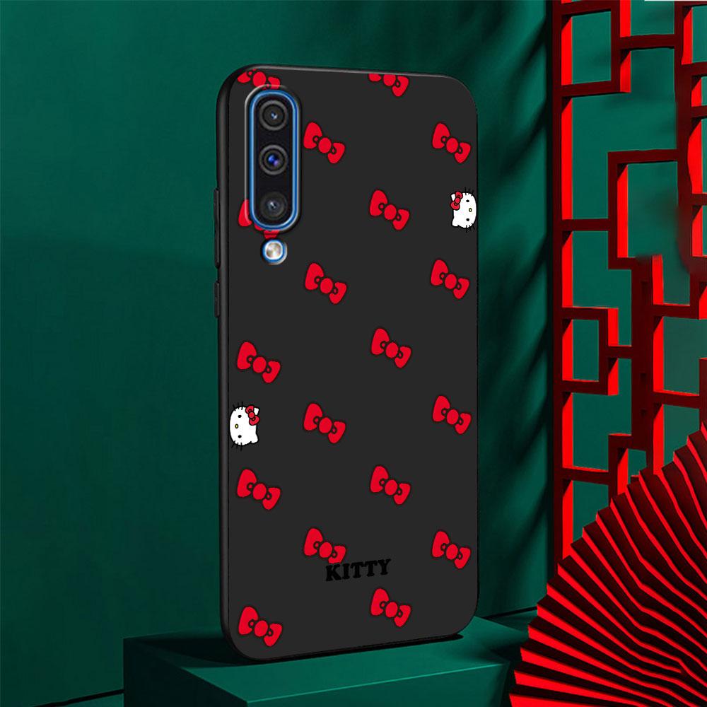 Cute Hello Kitty Case for Samsung Galaxy A03 A04s A20 A30 A20e A70 A70s A50 A40 A30s A50s A20s A10s A10 TPU Black Phone Cover