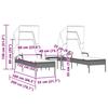 VidaXL Chaises longues lot de 2 avec auvents et table gris clair rotin, lit de bronzage, chaise longue inclinable, lit de 3261574