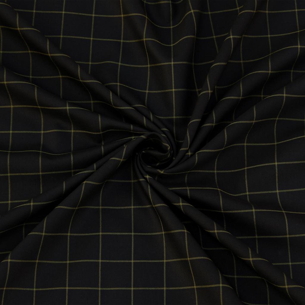 Dark Green Checkered Summer Suit Fabric – 70% Viscose, 30% Polyester | 350g, 150cm Width