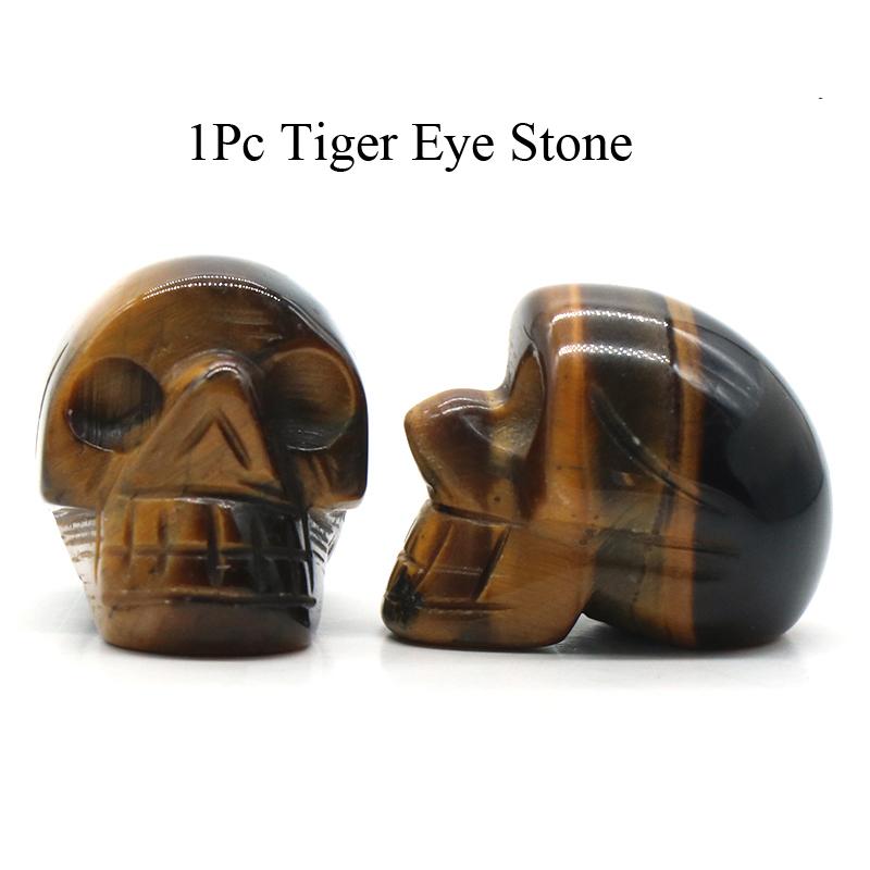 1Pc Natural Stone Carved Skull Natural Crystal Crafts Ornaments Halloween Ghost Festival Decorations Jewelry Furnishings Supplies Gifts 25x20x18 Mm