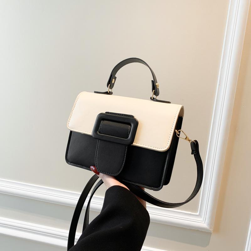 Contrasting Color Fashion Handbag Spring Versatile Foreign Style Shoulder Messenger Bag Small Square Bag Women