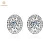 1.5CT 6*8 мм бриллианты овальной огранки 100% стерлинговое серебро 925 пробы 3EX VVS1 настоящий муассанит драгоценный камень серьги-пусеты ювелирные изделия для женщин