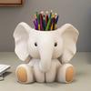 Elephant Pen Holder Fading-resistant Resin Desk Organizer Multifunctional Office Decor Perfect Desk