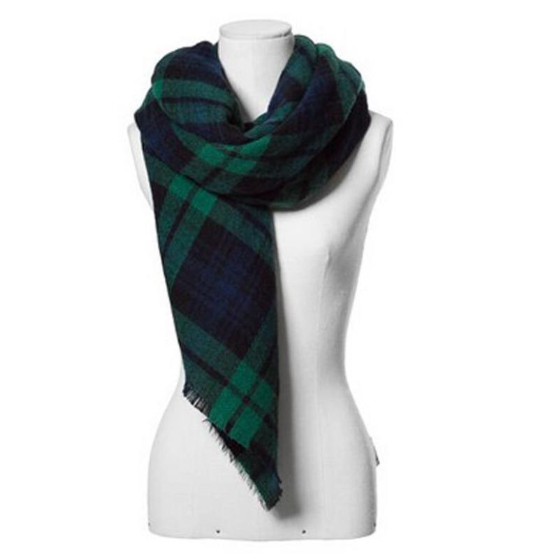 The Same Colorful Plaid Imitation Cashmere Large Square Scarf, a Women's Trend Scarf