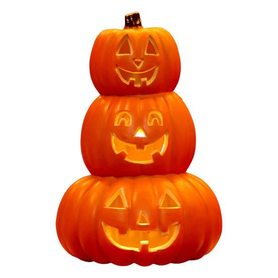 Хэллоуинская тыквенная лампа Жуткая светящаяся тыквенная фигурка Светящаяся декоративная тыква со светодиодной подсветкой для дома с привидениями Хэллоуин Домашний сад Декор