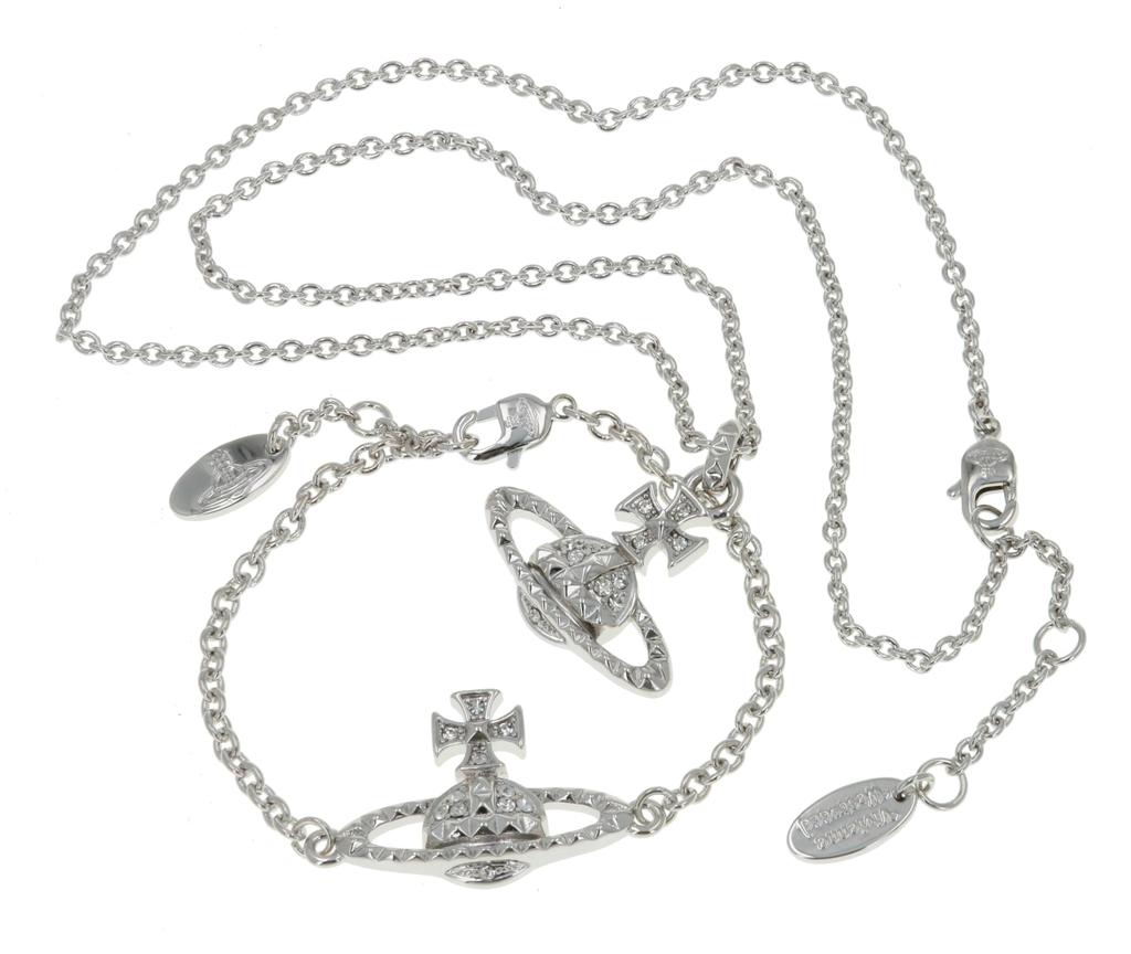 Набор браслетов с ожерельем Mayfair Bass Relief W поставляется с эксклюзивной КОРОБКОЙ и бумажным пакетом [Vivienne Westwood] & 63020052&61020032 для женщин [Товар]