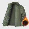 Men's Large Plush Thickened Stand-Up Collar Jacket for Autumn/Winter - Casual, Loose Fit for Middle-Aged and Elderly Dads