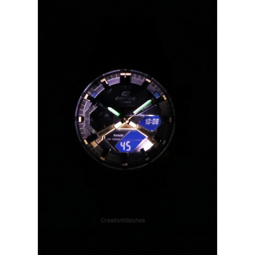 Casio Edifice Sospensione Nighttime Drive Аналоговый цифровой смартфон Link Tough Solar ECB-2000NP-1A Мужские часы 100M