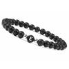 Black White Stone 26 Letters Bracelet Handmade DIY for Women Men Couple Jewelry Friendship Lucky Bead Elastic Bracelet Kids Gift