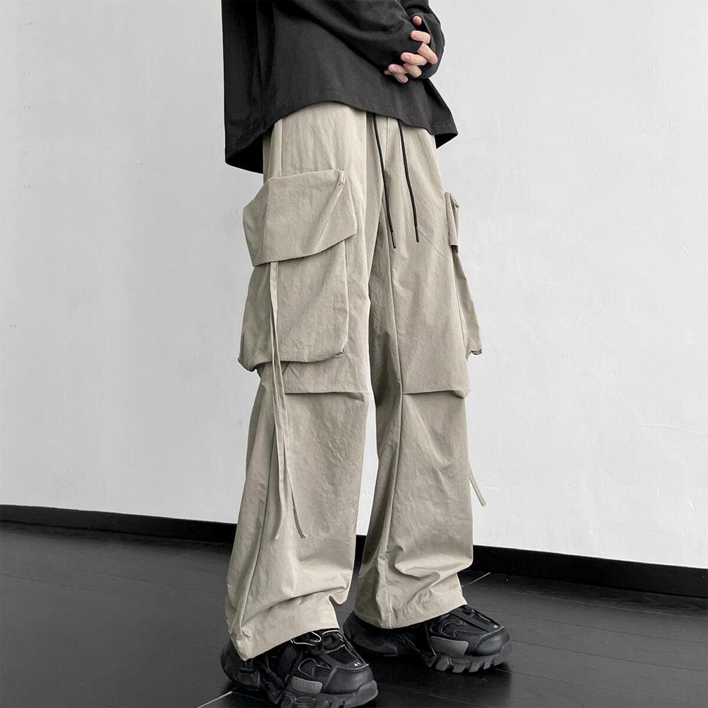 Мужские повседневные мешковатые брюки-карго Y2K с завязками в стиле Харадзюку, брюки с лентой, спортивные штаны, уличная одежда, спортивные брюки для мужчин