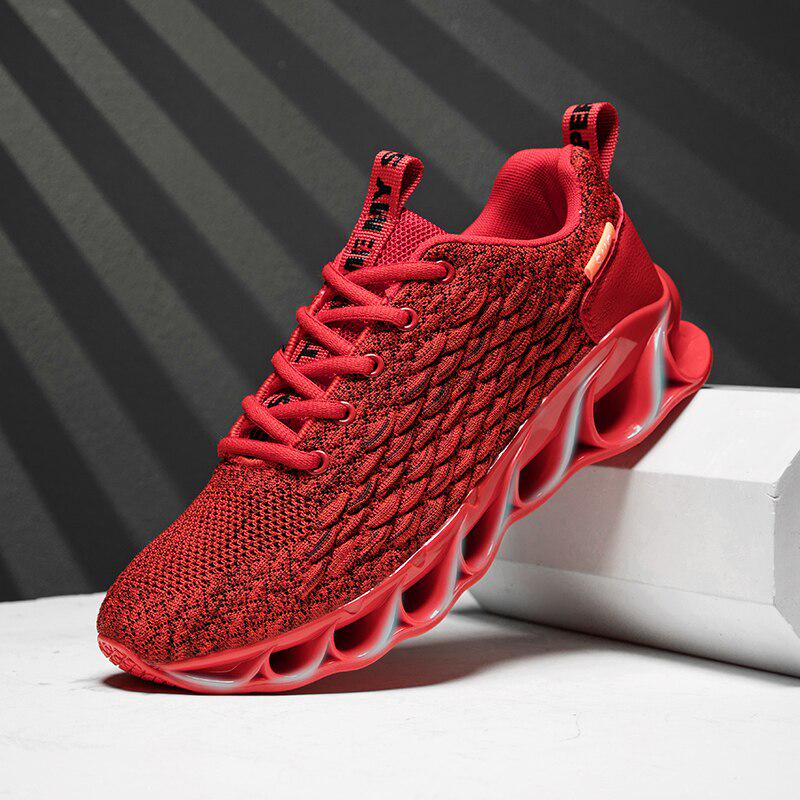 Red Fish Scales Men Casual Shoes Male Sneakers Fashion Blade Sole New Arrival Running Shoes For Men Sport Shoes Breathable