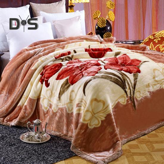 Одеяло из фланели Утолщенное Цветочный принт Двухслойное Сохранение тепла Простота ухода Машинная стирка Максимальный комфорт Двустороннее Очень большой размер Зима