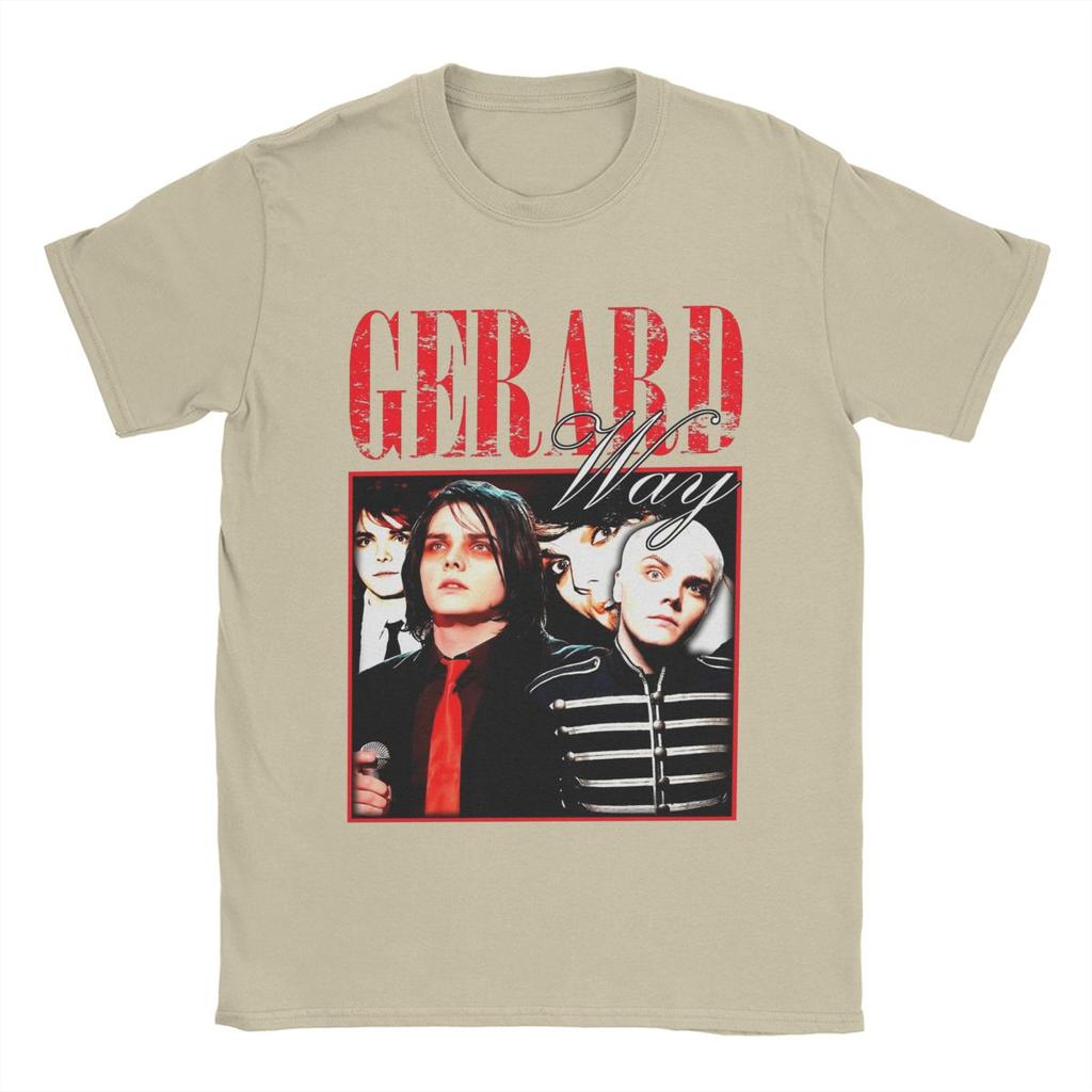 Мужская повседневная футболка Gerard Way MCR, 100% хлопок, круглый вырез, короткий рукав, уникальная одежда.
