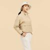 CHALLENGER Women'S High-Neck Half-Zip Stretch Woven Top Beige
