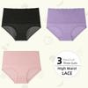 High Waist Women's Panties Lace Women's Large Size Panties Solid Color High-waisted Triangle Pants Underwear Briefs
