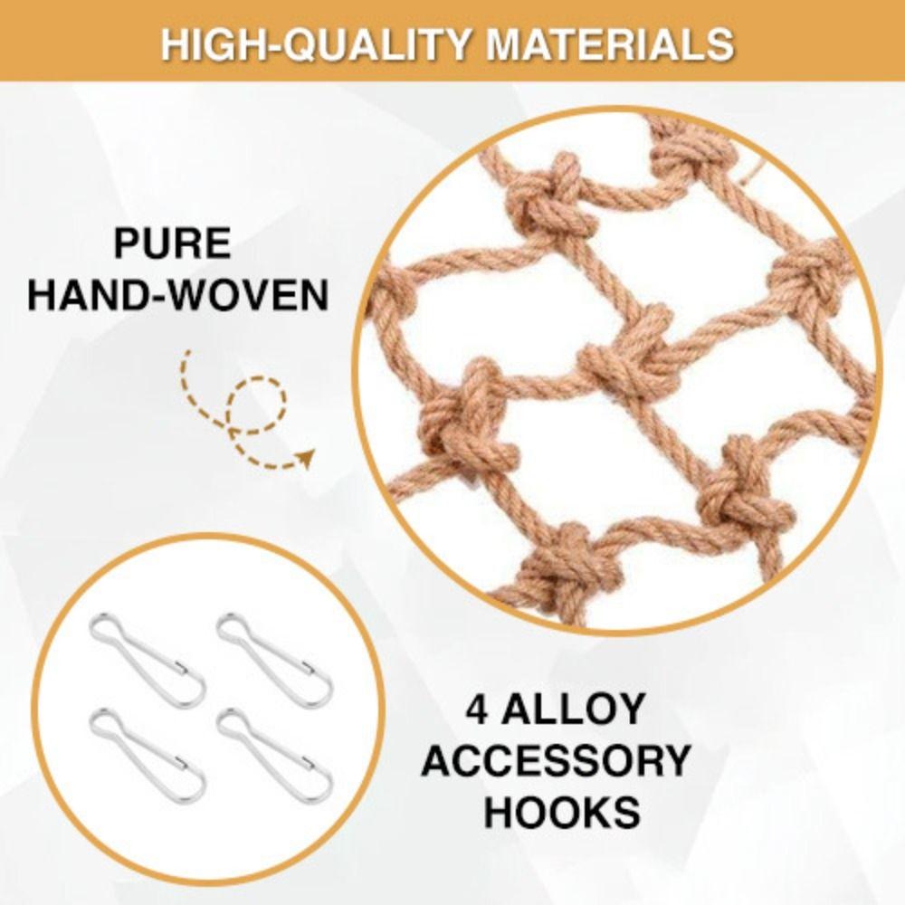 Khaki Parrot Climbing Net 40*40cm Parrot Rope Net High Quality Bird Hammock  Parrot Climbing