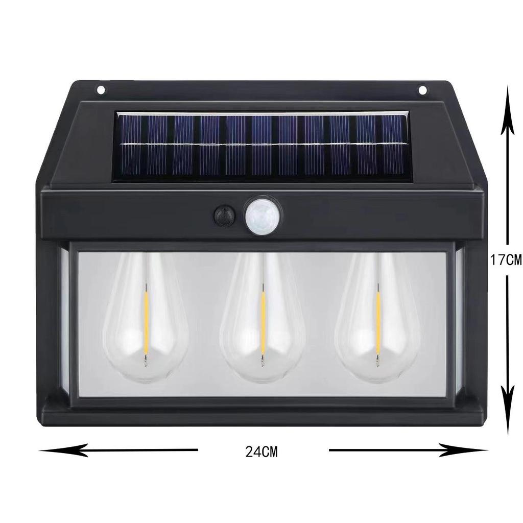 Настенный светильник на солнечной батарее Douyin: Наружное обнаружение человека, Ночной декор двора виллы с вольфрамовой нитью