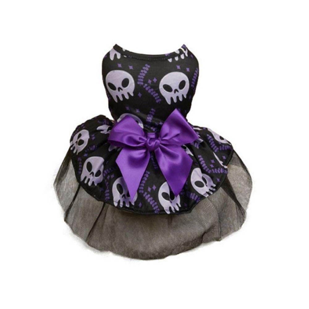 Декоративная одежда для собак на Хэллоуин из полиэстера, мягкое дышащее платье для собак в виде тыквы, платье для собак в виде летучей мыши с рисунком в виде черепа/тыквы, праздничная вечеринка